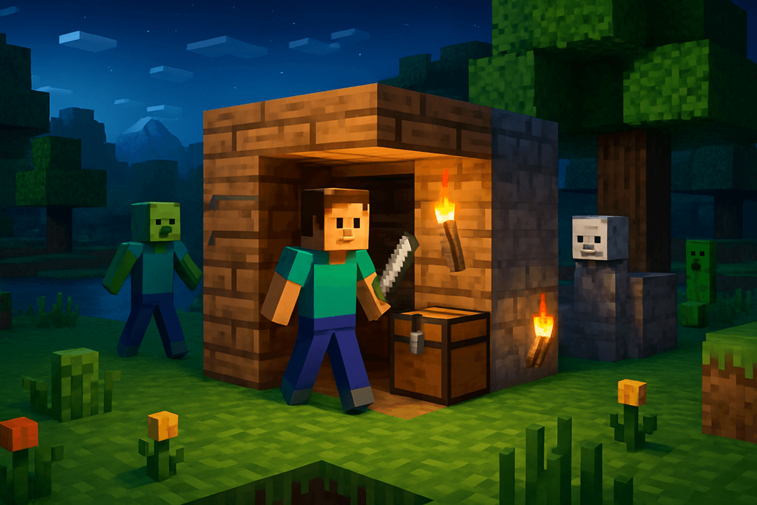 How to Stay Safe at Night in Minecraft